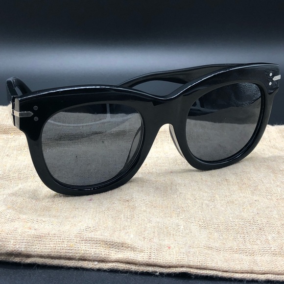 CELINE Sunglasses Oversized Classic Black Dark CL 41083/F/S has scratches - Picture 3 of 11